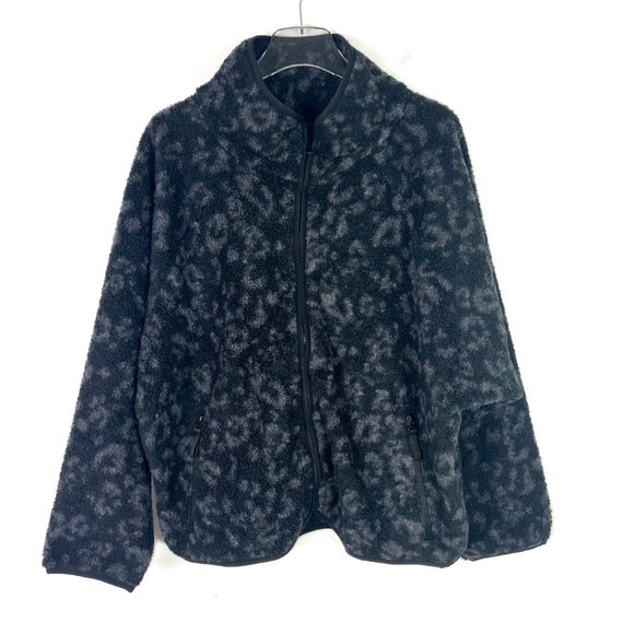 NWT All In Motion Sherpa Jacket Dark Gray Leopard Size Small S NEW S2228 - Picture 2 of 15